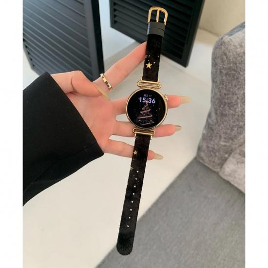 

18/20/22MM Watch Bands For Samsung Galaxy Watch 8/7/4 6 Classic 5 Pro Star Velvet Genuine Leather Strap For Amazfit Bip/GTS GT2 18MM