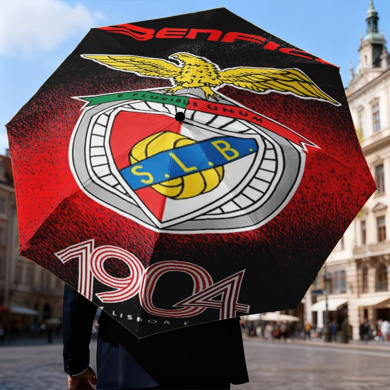 1PC Benfica Football Club Printed Umbrella Folding umbrella, automatic umbrella 8-Frame for Travel, camping Fan gifts Christmas Gifts