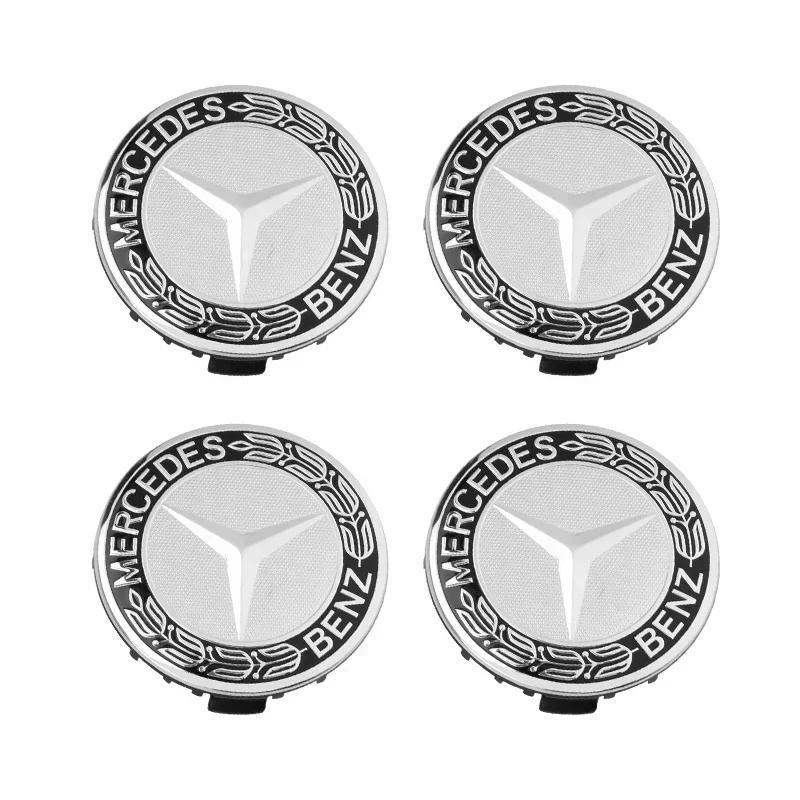 AAVL1 For AMG Car For Mercedes Benz AMG 4pcs 75mm Car Wheel Center Hub Cap Badge Cover For Mercedes Benz A C GLC GLA W205 W204 W203 W2