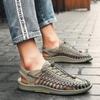 Summer Comfortable Mens Textile Knitting Upper Eva Footbed Dress Beach Water Shoes, Updatest Newest Fashionable  Japanese