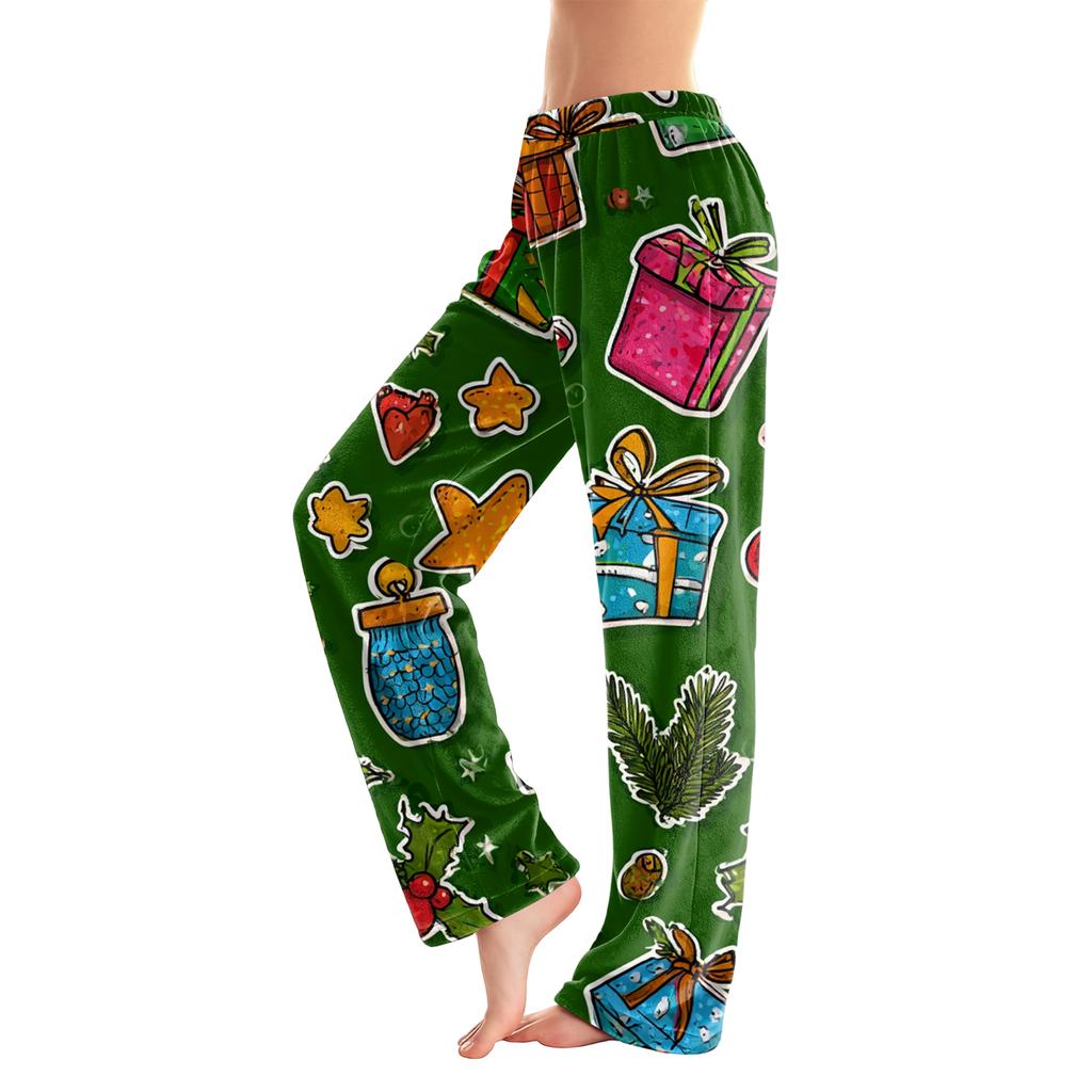 Women's Casual Fashion Christmas Printed Flannel Pants Pajama Pants