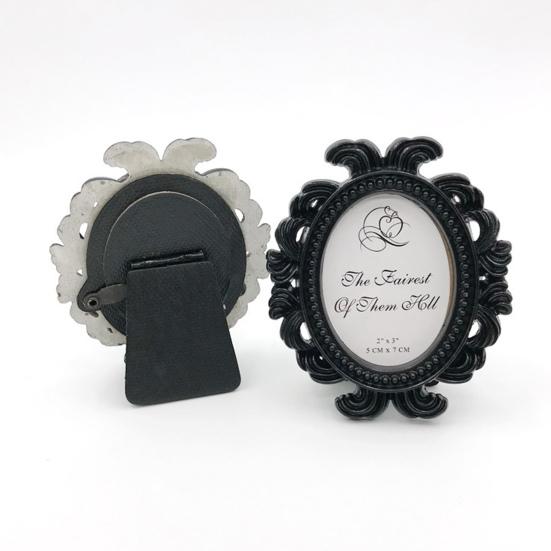 4Pcs Vintage Baroque Oval Photo Frame Mini Resin Picture Display Frame Home Bedroom Desktop Wedding Family Photo Holder Decoration