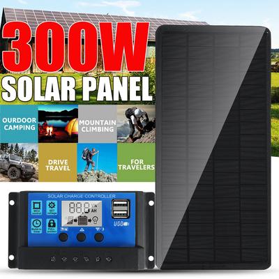 300W Solar Panel Kit Complete USB With Controller Solar Cells for Car Yacht RV Boat Moblie Phone Battery Charger 370*180MM