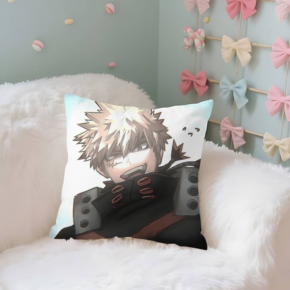 Cute BBakugo KatsukiS Anime Case Plush Fabric Soft Pillowcase Double Sided Print Cushion Cover Household Gifts