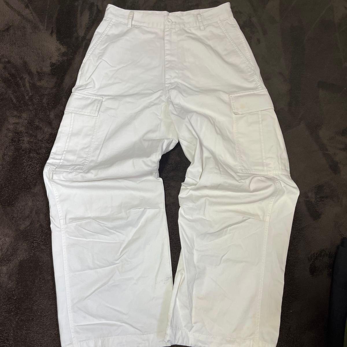 WEGO Cargo Pants White Casual Street Fashion