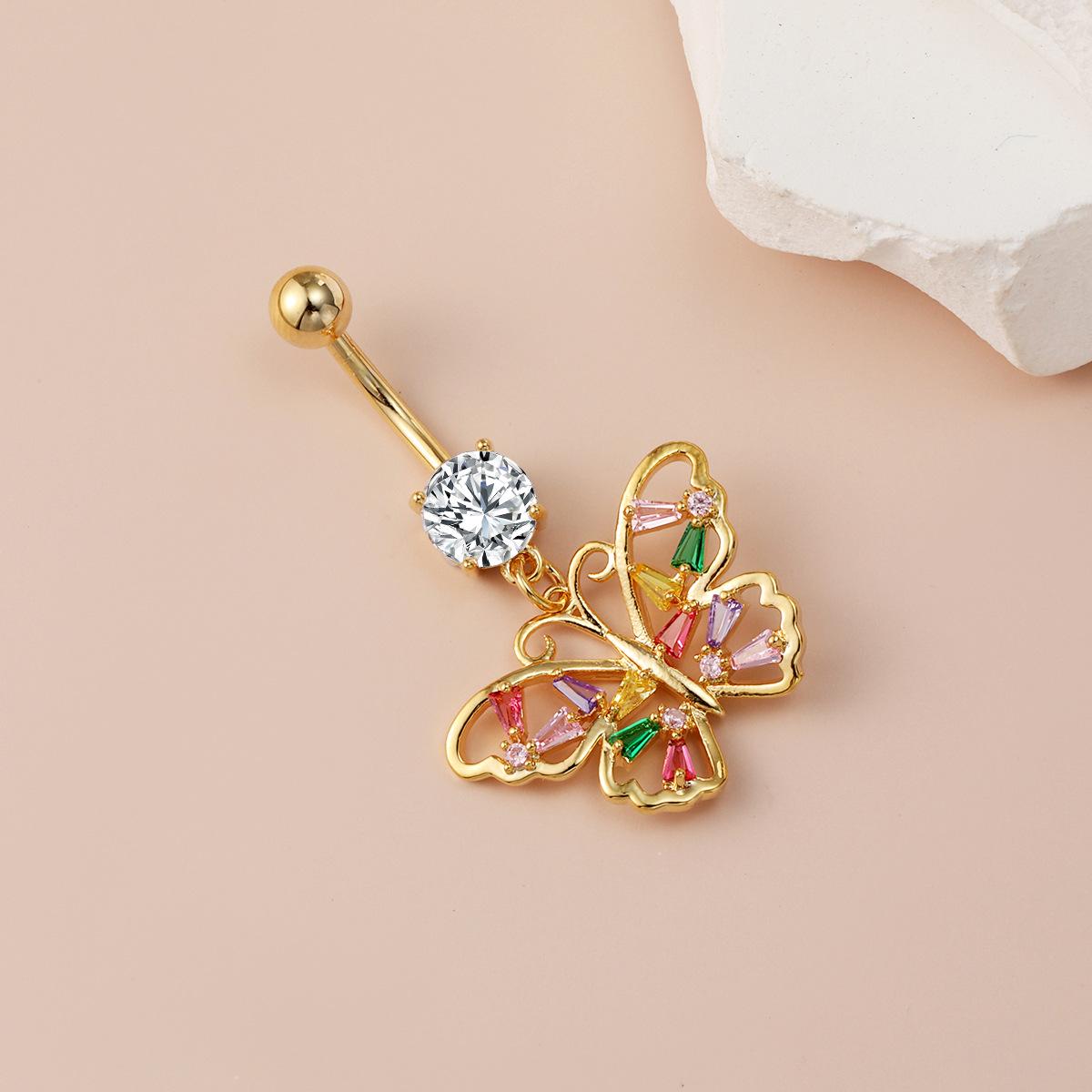 

Кольцо для пупка с бабочкой и цирконием Fantasy - модный европейский и американский стиль