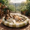 Cute Round Cat Cooling Mat Cartoon Pattern Breathable Pet Ice Mat Wear Resistant Thickened Sponge Pet Cooling Nest Four Seasons