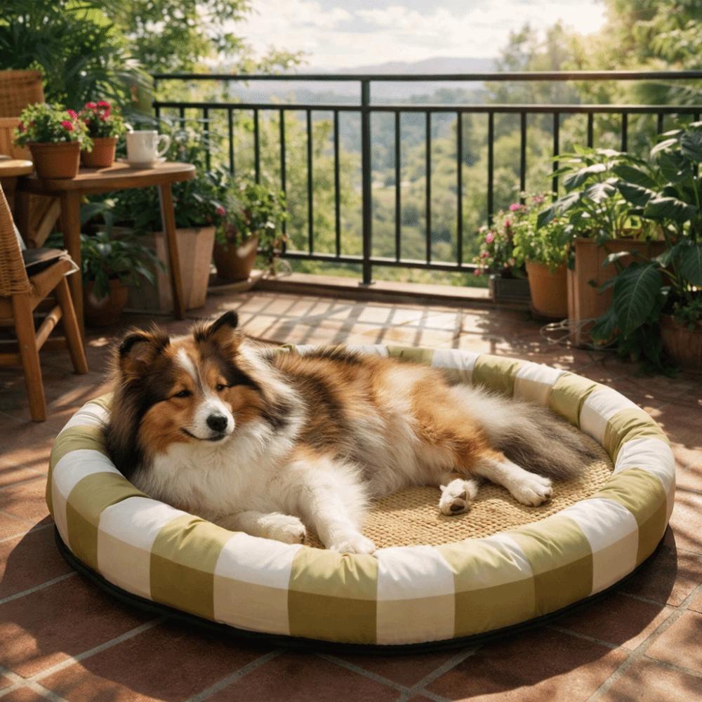 Cute Round Cat Cooling Mat Cartoon Pattern Breathable Pet Ice Mat Wear Resistant Thickened Sponge Pet Cooling Nest Four Seasons