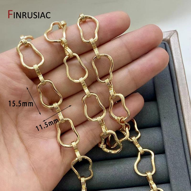 14K Gold Plated Alloy Metal Thick Punk Chain For Jewelry,Chunky Heavy Cable Link Chain for DIY Necklace Bracelet Making Findings
