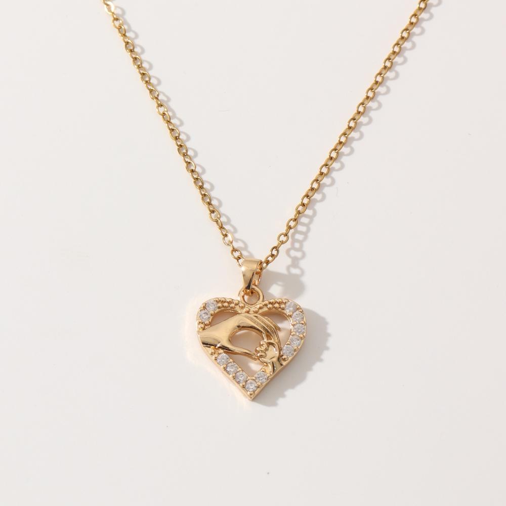 Heart Shape Pendant Necklace for Women 2025 New Fashion Golden Stainless Steel Chain Wedding Party Jewelry Accessories