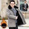 2025 Men's Plus Velvet Mid-Length Winter Coat for Middle-Aged & Elderly Dads