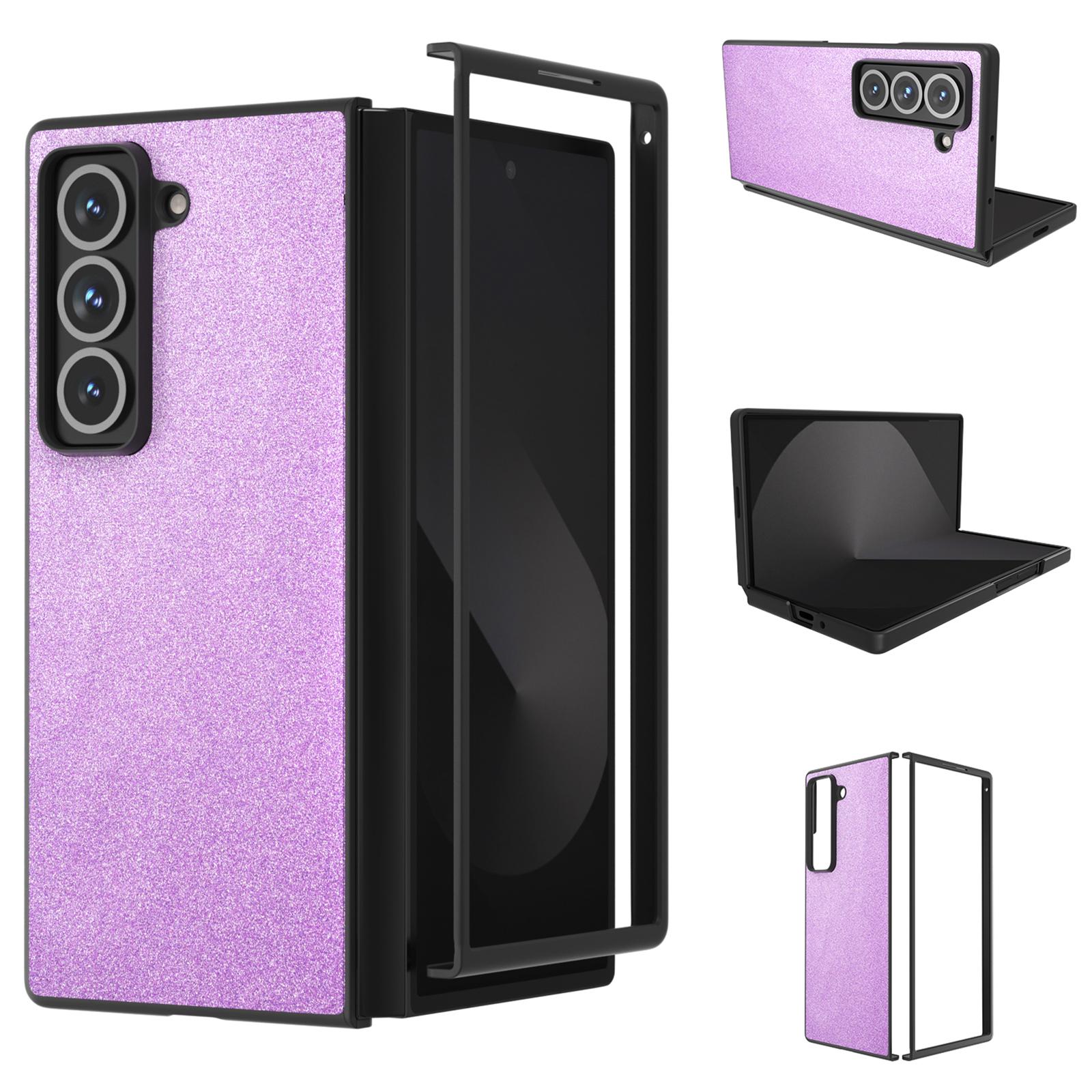 

For Samsung Galaxy Z Fold Special Case Glitter Leather+PC Phone Cover Purple