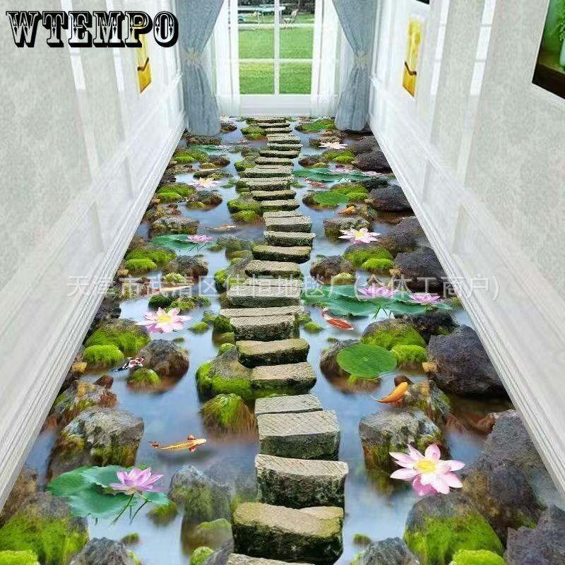 3D Flower Home Corridor Carpet Crystal Velvet Dirt Resistant Wear-resistant Anti Slip