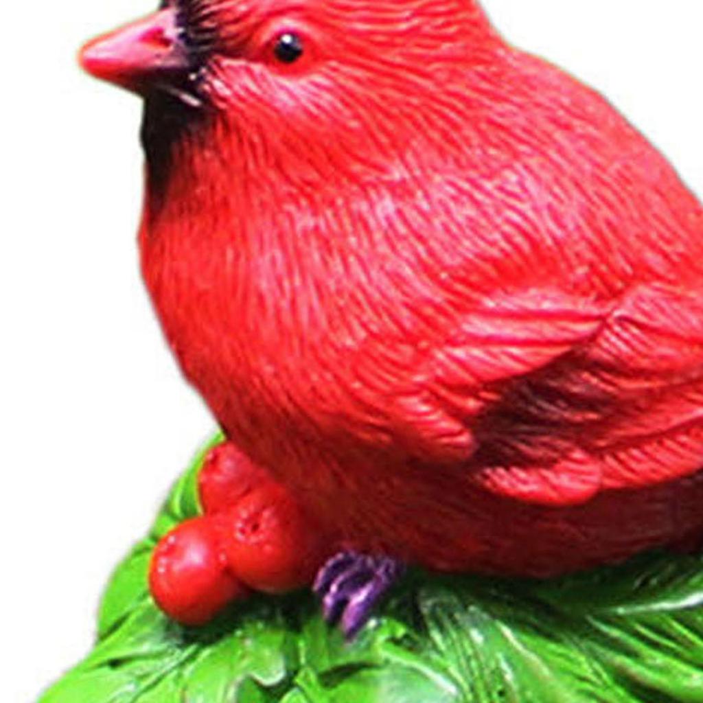Resin Red Bird Figurine Lawn Ornament Garden Decor for Indoor Outdoor Micro Landscape Bookshelf Home Decoration