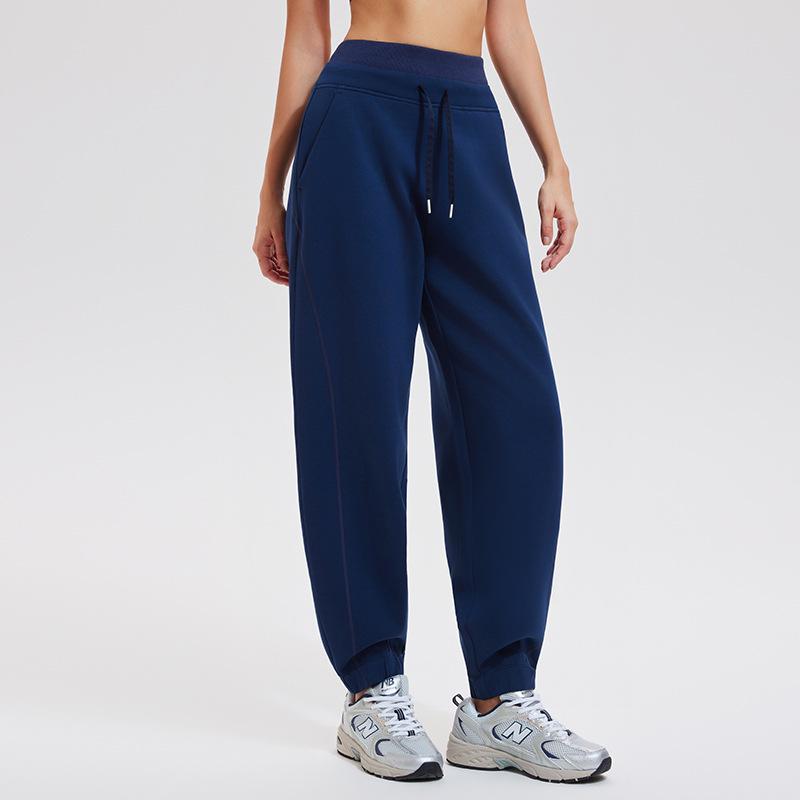 Women's High Waist Loose Fit Athletic Sweatpants - Autumn/Winter, Cuffed, Versatile, Slimming