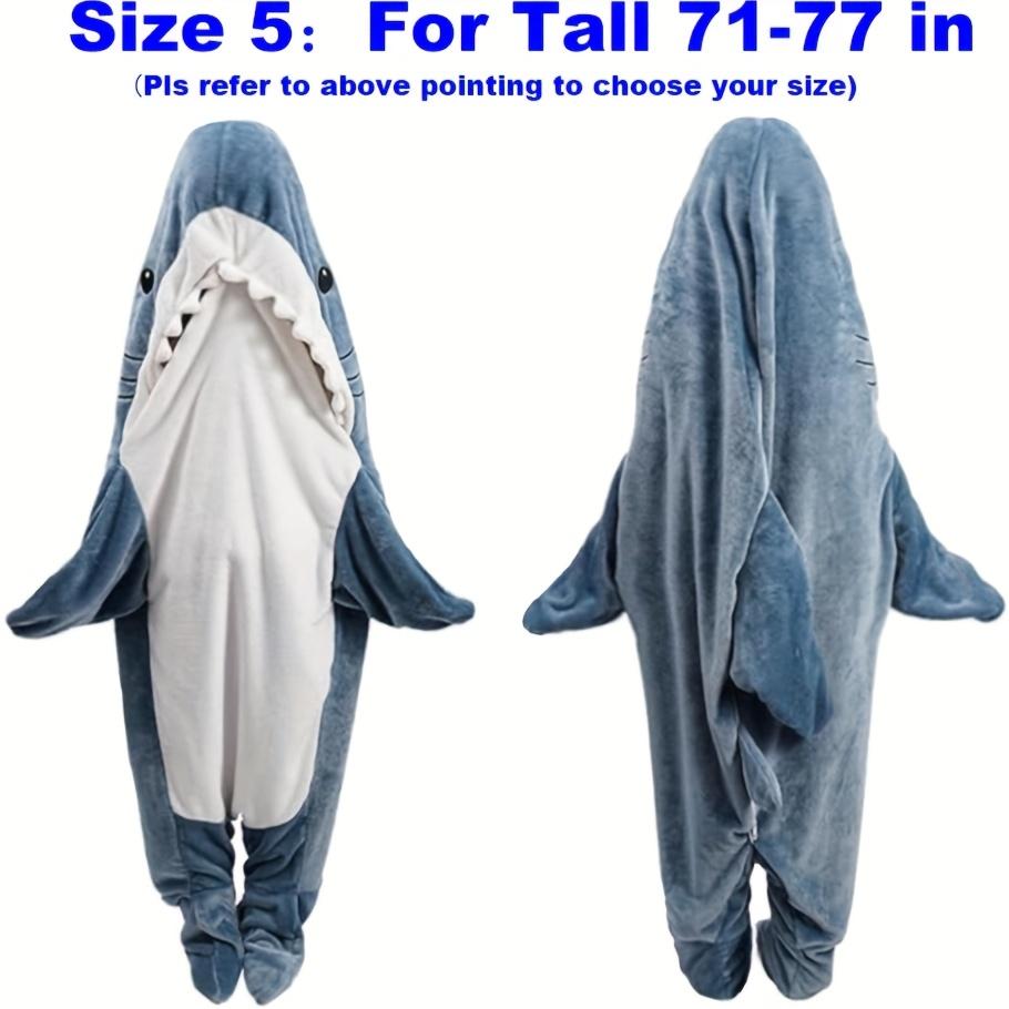Wearable Shark Blanket Hoodie & Shark Sleeping Bag-Soft Cozy Shark Costume for Bedspread with Shark Bedcover, Machine Washable Shark Themed Sleepwear