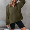 Women's Fleece Sporty Half-zipper Pullover, Fashionable Loose Long-sleeved Street-style Sweatshirt Top