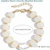 Chunky Beads Resin Bracelet Pearl Accent Handmade Jewelry Statement Beaded Bracelets  For Women