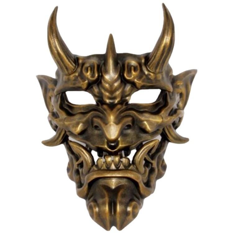 Terrifying Red Hannya Mask High Quality Resin Face Mask Perfect For Halloween Decor