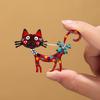 Cartoon Dripping Oil Cat Brooch Color Enamel Animal Corsage Ladies Coat Suit Pin Cute Decoration