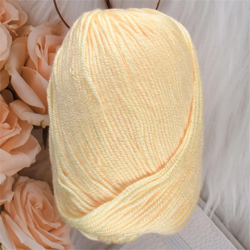 50g Silk Protein Villus Yarn Soft Worsted Hand Knitting Thread 60%Silk Protein 30%Wool 10%Cashmere Skin Friendly Yarn 110m/120yd