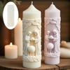 Jesus Mary relief pointed cylindrical candle silicone mold resin mold Jesus Mary goddess holding pomegranate relief gypsum molds