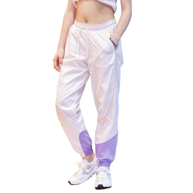 adidas Neo Colorblock Joggers With Drawstring Women Bottoms White HM9912