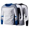 Men Sweatshirt Contrast Colors Patchwork Plush Thicken All Match Warm Autumn Sweatshirt for Work