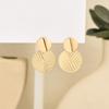 Personality Exaggerate Gold Color Geometric Large Disc Stud Earrings for Women Banquet Dance Party Fashion Temperament Jewelry