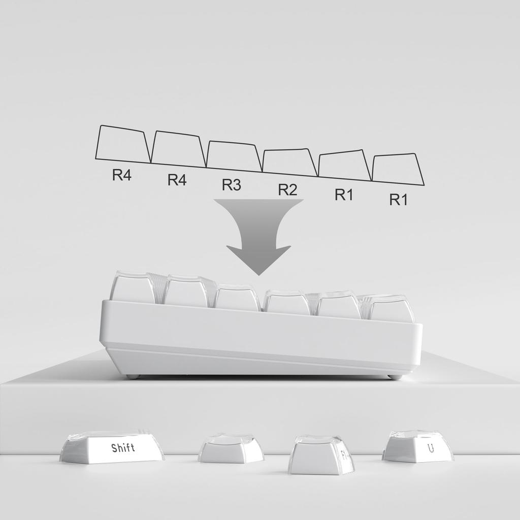 XVX Keycaps 113 Keys Crystal Clear Keycaps Letter Side Engraving OEM Profile 113 Keys Custom for Cherry Gateron MX Switch Mechanical Keyboard Keyboard