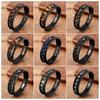 Trendy Multilayer Leather Bracelets For Men Women 9 Style Round Stone 8mm Beaded Jewelry Valentine Day Gifts