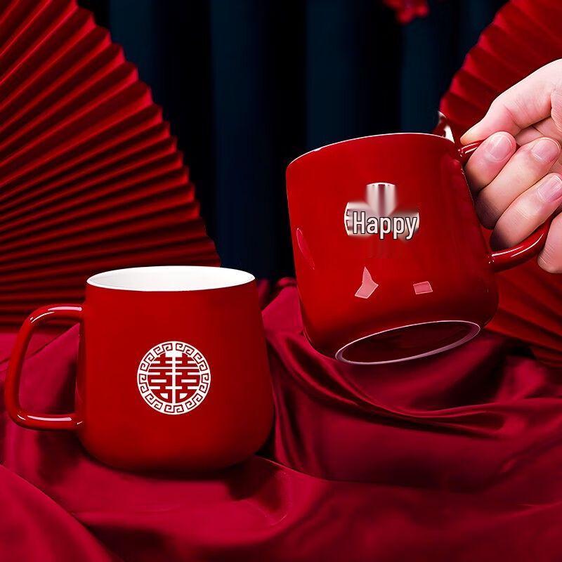 Yixingzhai Wedding Ceramic Couple Toothbrush Cup Set