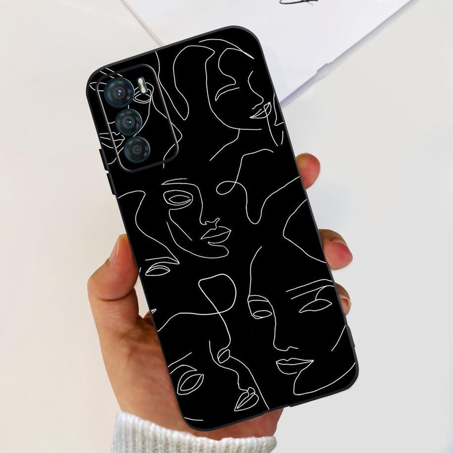 

For Motorola Moto G42 Case XT2233-2 Soft Silicone Black Cover Stylish Flower Butterfly Phone Case For Moto G42 G 42 MotoG42 Etui Moto G42