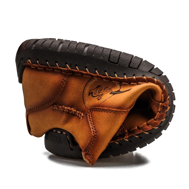 2024 Men's Versatile Casual Outdoor Shoes - Four Seasons, Plus Size, Handmade, Stitched, Style 48, Middle-Aged Dad Friendly
