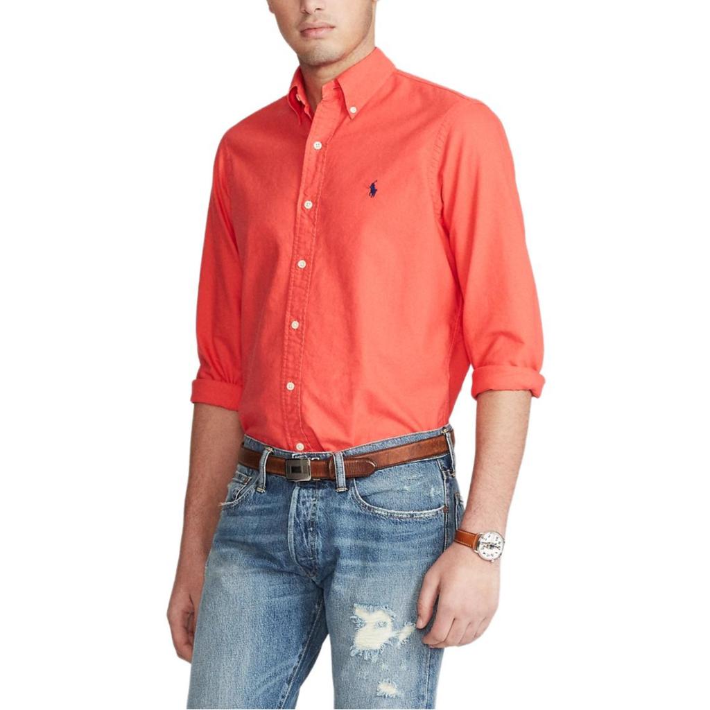 Polo Ralph Lauren Solid Color Pony Logo Embroidered Oxford Long Sleeve Shirt Men shirts MNPOWOV16821228-600