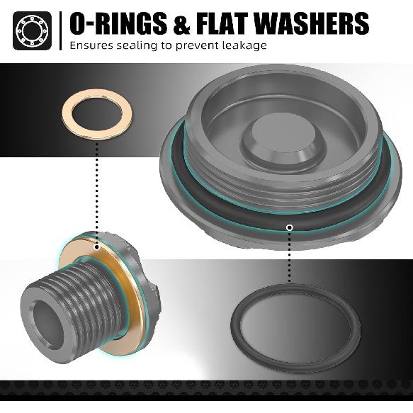 NICECNC Black Engine Timing Plugs Bolts Compatible with Suzuki DRZ400 DRZ400E DRZ400S DRZ400SM 2000-2024 See Fitment 09259-36016-20H 09248-14011