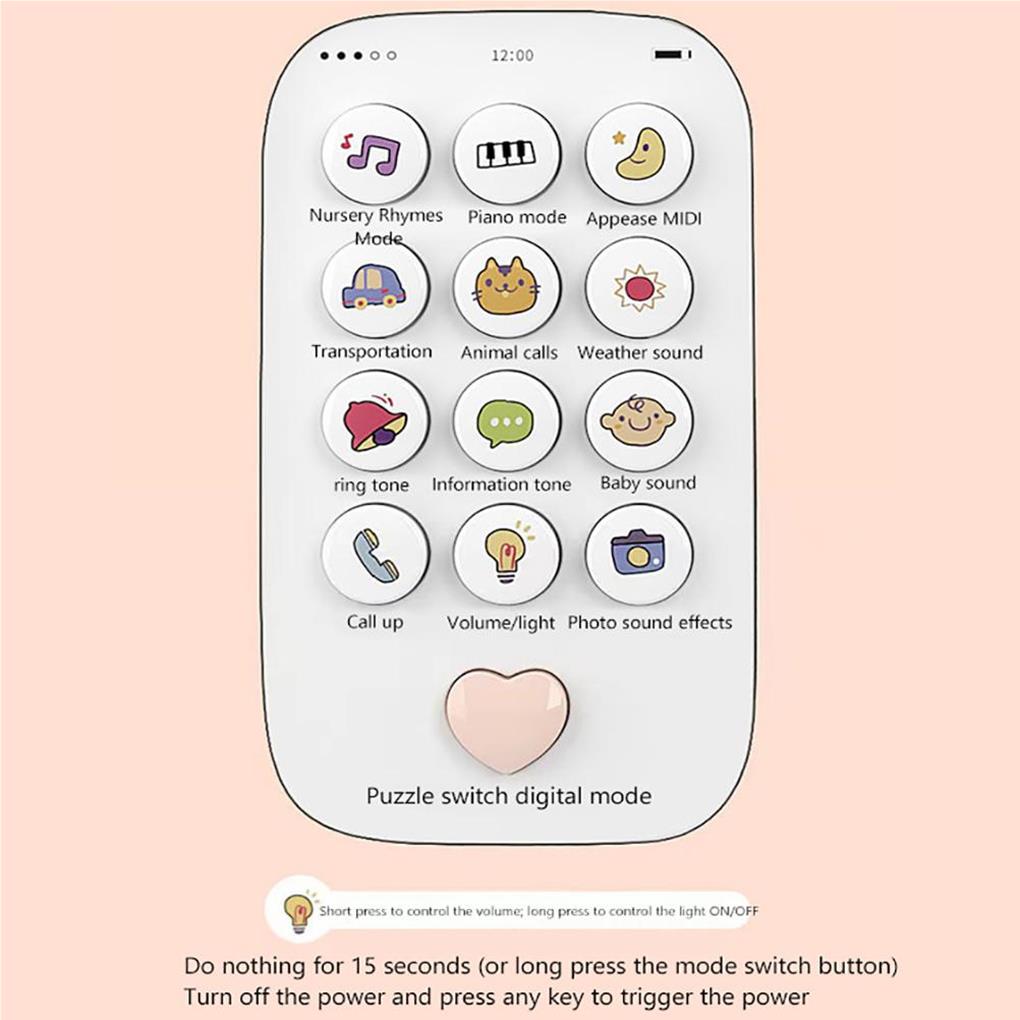 Baby Boy Girl Mobile Phone Toy Music Sound Teether Cartoon Simulation Infant Early Educational Interactive Gaming Gifts