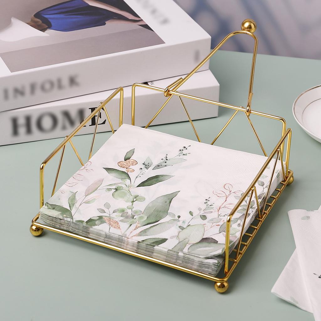Iron Tissue Storage Holder Square Diamond Napkin Stand for Cafe Hotel Restaurant
