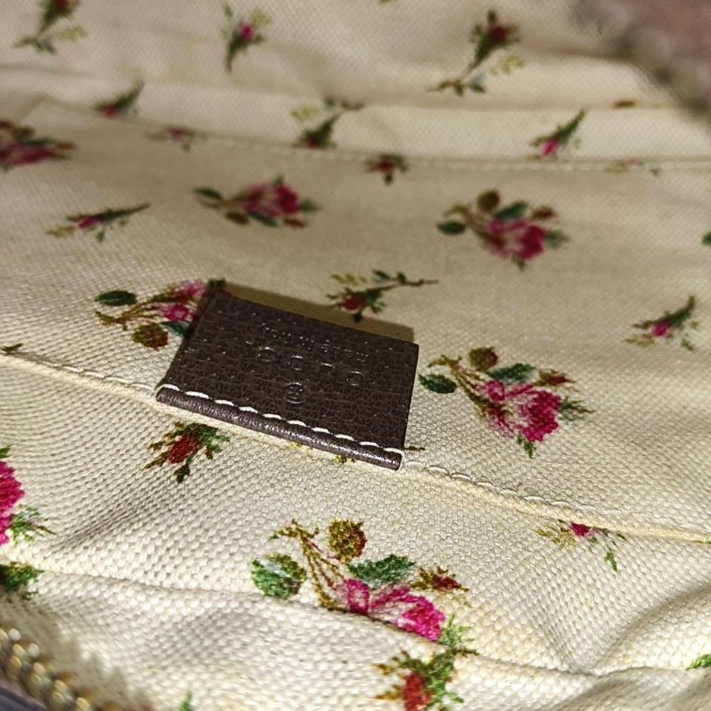 [Usato] Serie Neo Vintage Logo in Lamina d'Oro Testa di Tigre Metallica Monogramma Tela e Pelle Borsa Fotografica - Buono #W0RDTK