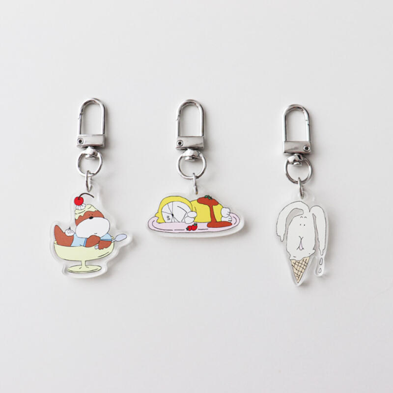 Salt Rabbit Yum Yum Acrylic Keychain (3 types) Pudding Peppermole