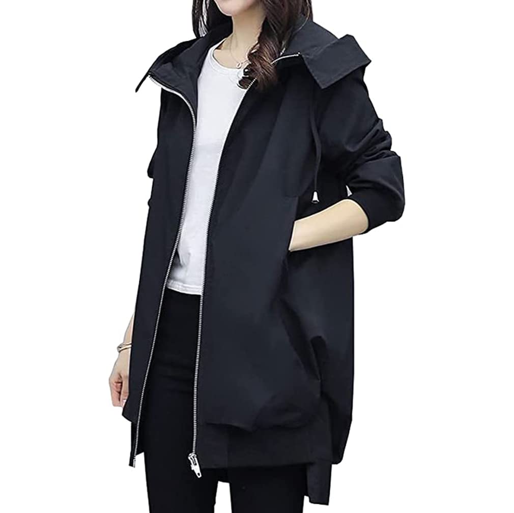 

Mountain Parka Windbreaker Blouson Trench Coat Hooded Jacket Long Coat Plain Lined Lightweight Breathable Windproof Autumn Spring Coat [BARYPORY]
