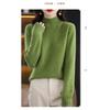 Autumn Winter Sweater Women Half High Neck Long Sleeve Top Loose Slim Versatile Pullover Knitwear Casual Knitted Jumper