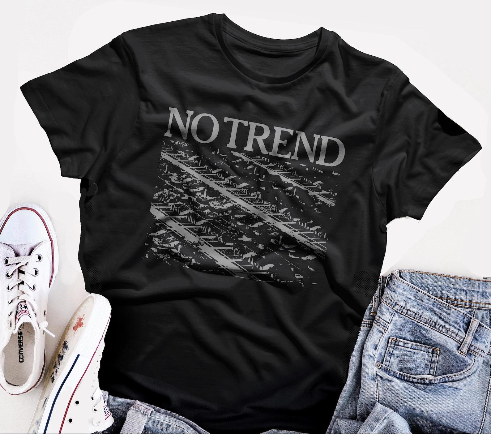No Trend T shirt screen print short sleeve shirt cotton L