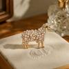 Pearl Decor Animal Pin Zinc Alloy Lamb Badge Exquisite Sheep Brooch  Suit Accessory