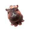 Cute Decorative Hippo Baby Statue Resins Pygmy Hippo Figurine Miniature for Living Room and Nursery Bedroom Decoration