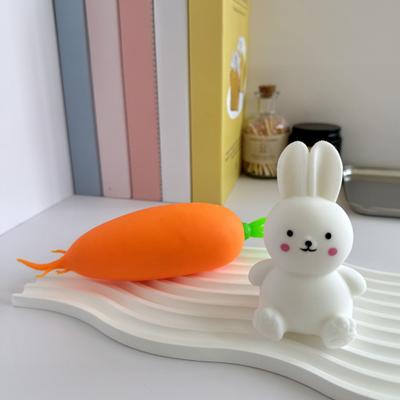 1/2Pcs Simulation Carrot Rabbit Squeeze Toy Stress Anxiety Relief Bunny Vegetable Sensory Toy Soft TPR Calming Animal Fidget Toy Easter Gift