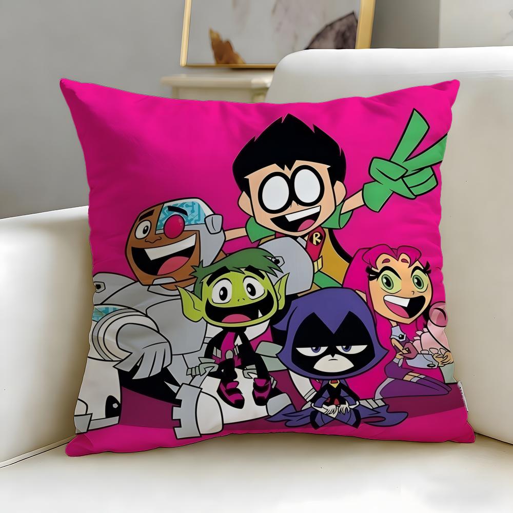popular animated series Teen Titans Go Cushion Cover Soft  EasyWash Pillow Case  Versatile for Couch Bed Travel and Office