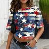 Women Crew Neck Pullover Short Sleeve T Shirt Loose Fit Casual Printed Tee Top