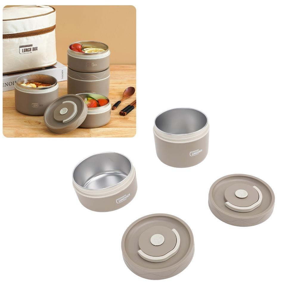 2PCS/3PCS/4PCS Round Shape Thermal Bento Box Stackable Food Container  For Picnic
