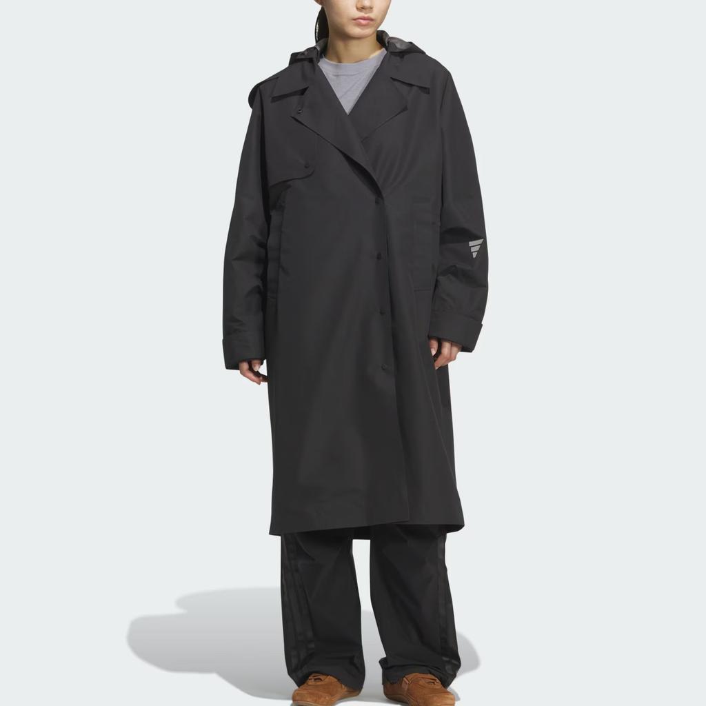 Adidas FOS Future Style Logo Solid Color Loose Outdoor Long Hooded Jacket Women Jacket KC2707